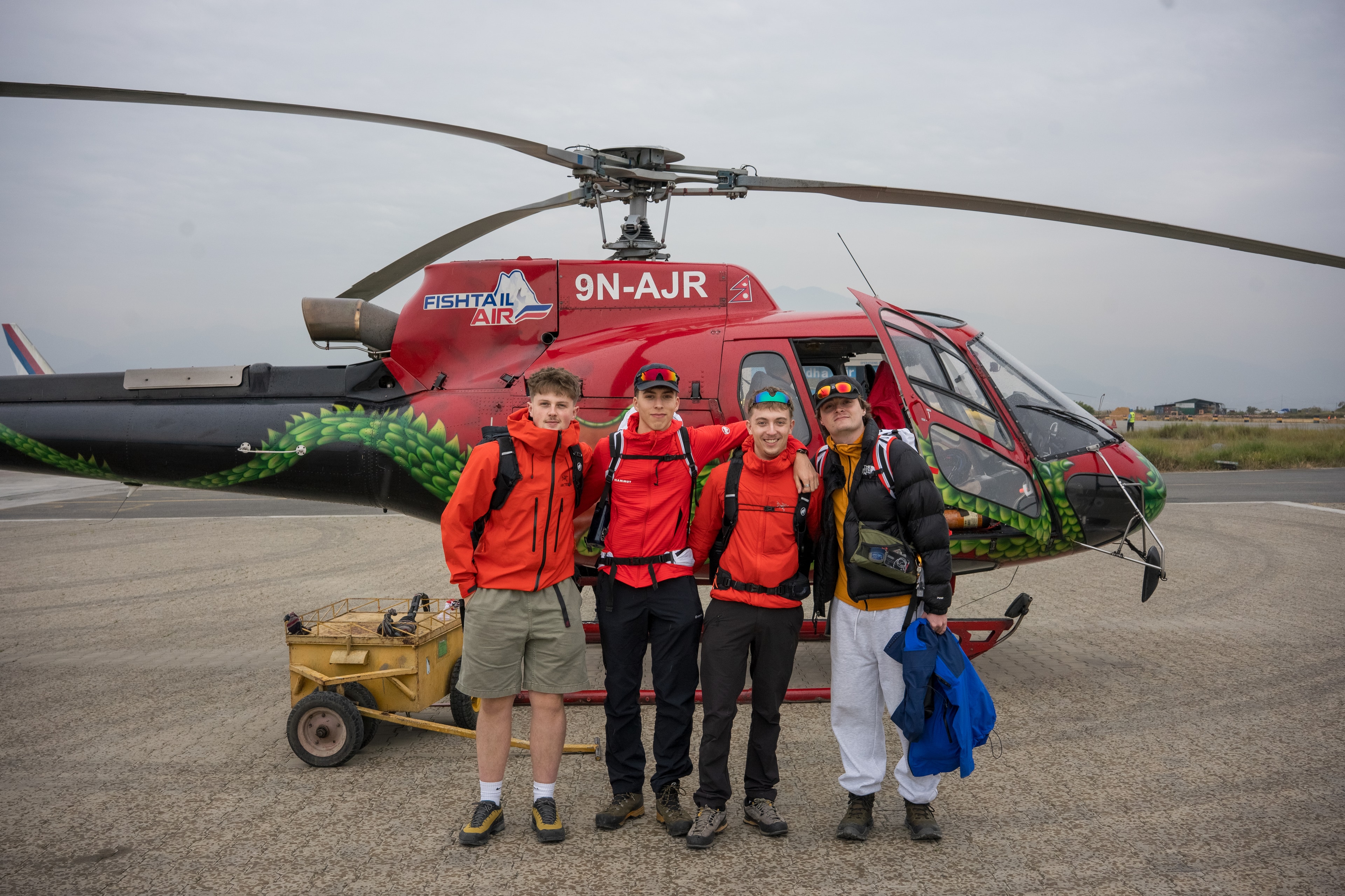Helicopter flight to Lukla with Fishtail Air